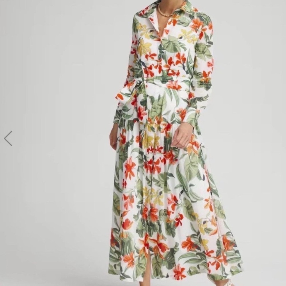 Chico's Tropical Floral Maxi Dress NWT